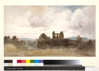 PD.118-1950 Caerphilly Castle (wc a tužka na papíře)